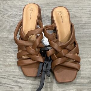 Women's Time And True Brown  Memory Foam Heel Sandals Size 7.5